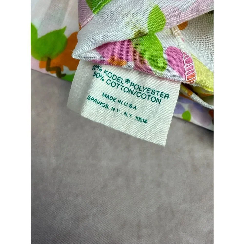 Vintage Flower Power King Size Pillowcase Springmaid Happy Summer 1970s